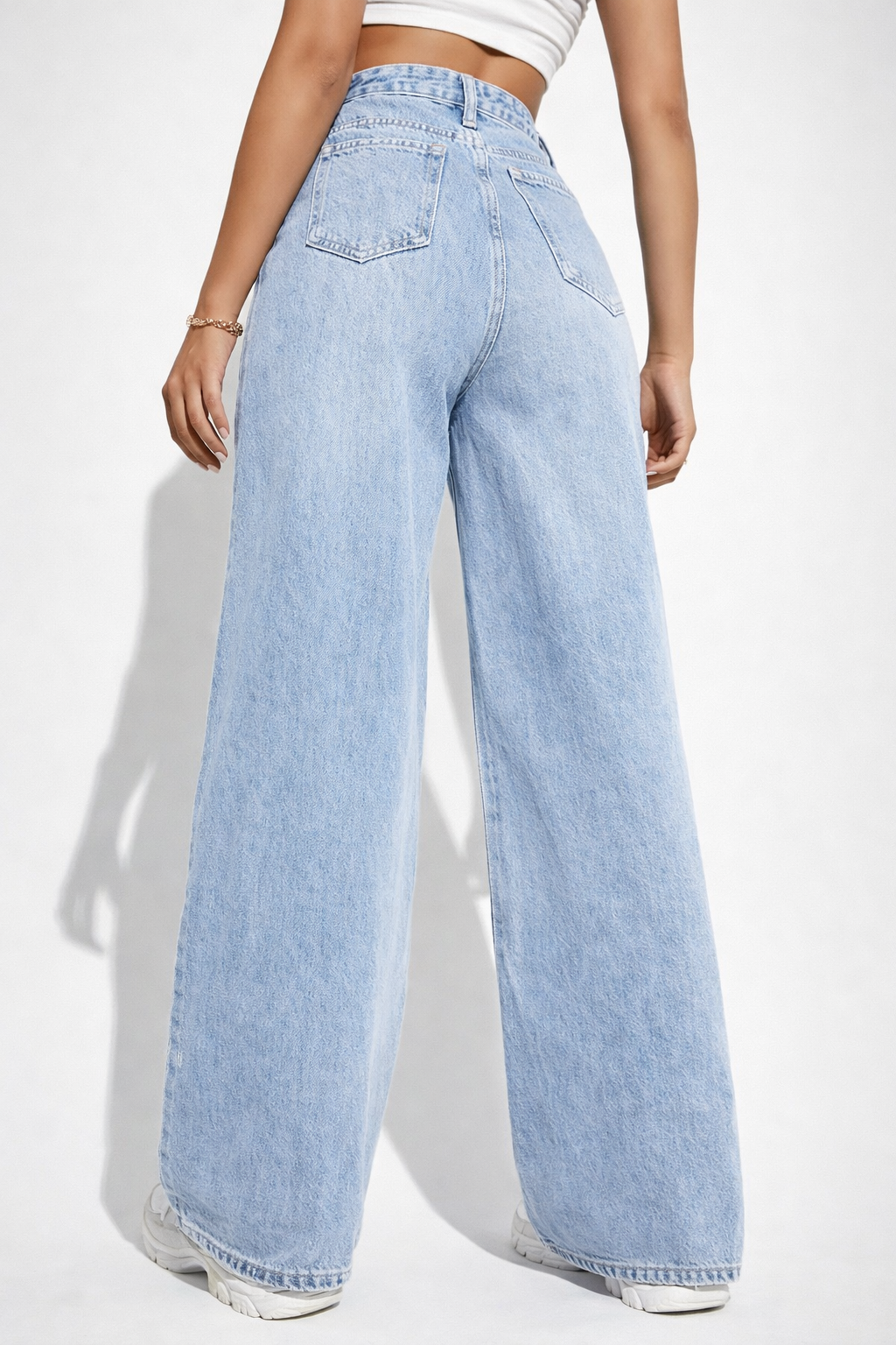 High Waist Straight Leg Denim Jeans for Women