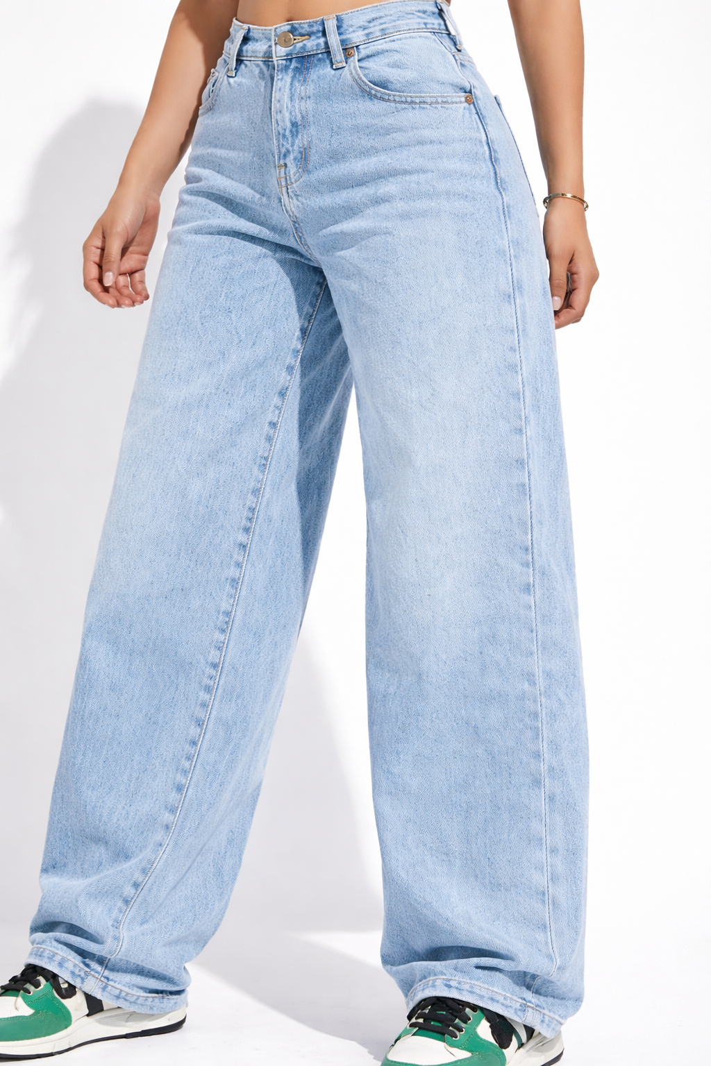 High Waist Straight Leg Denim Jeans for Women
