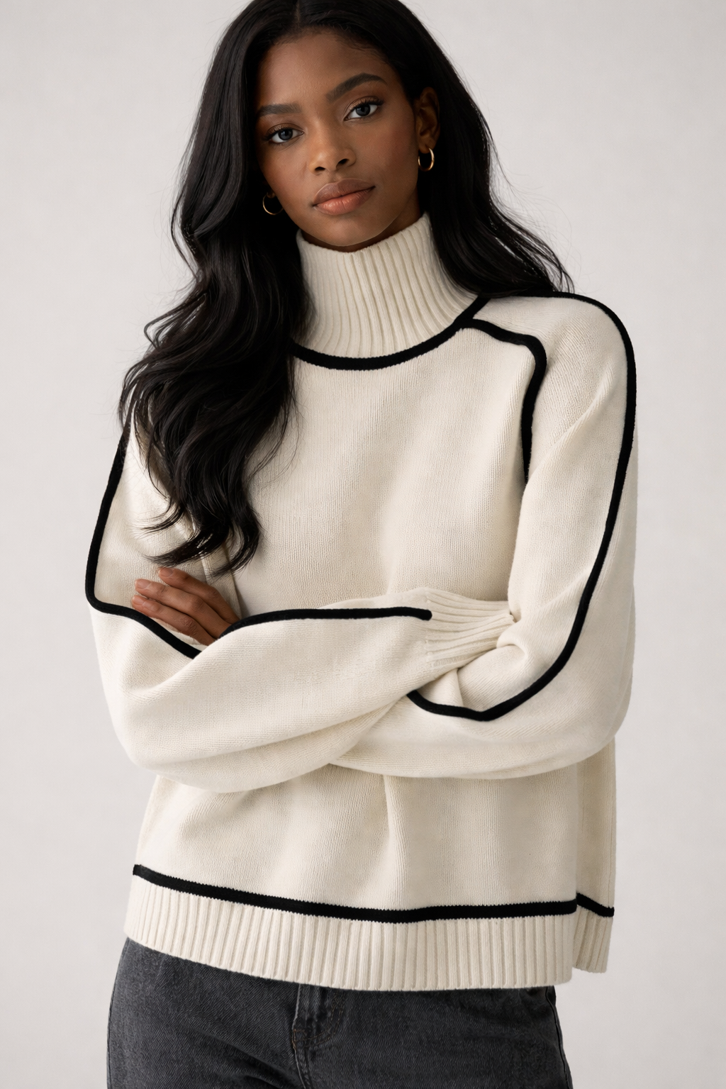 Modern Elegance in Neutral Knitwear