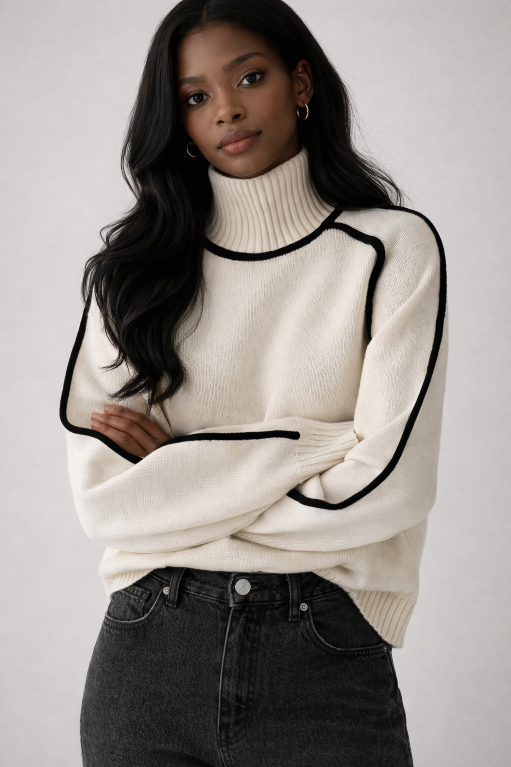 Modern Elegance in Neutral Knitwear