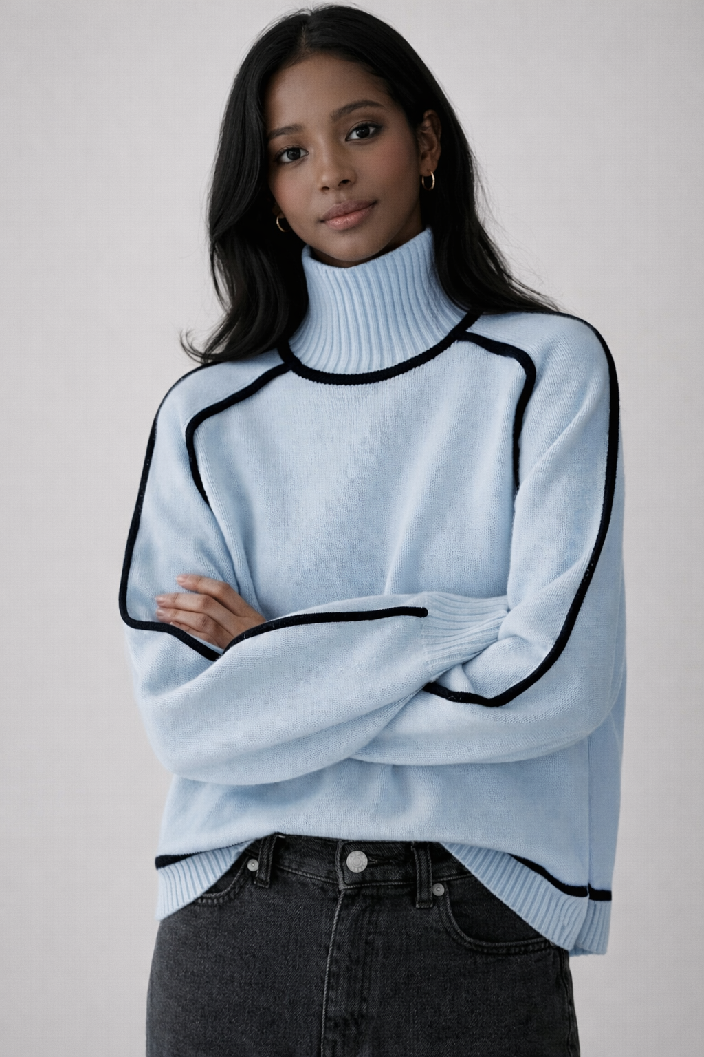 Modern Elegance in Neutral Knitwear