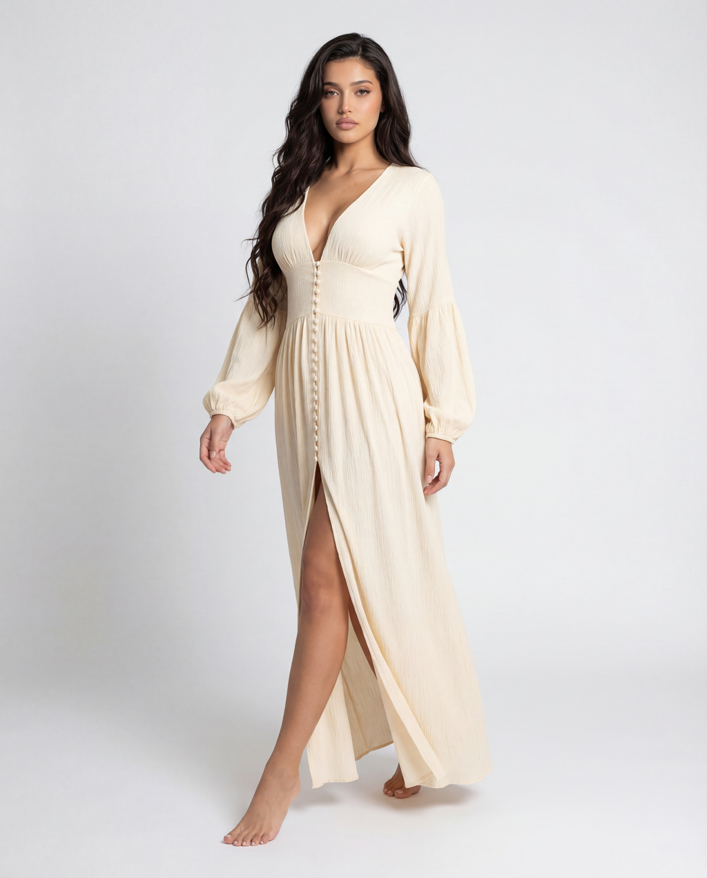 Elysian Button-Front Maxi Dress
