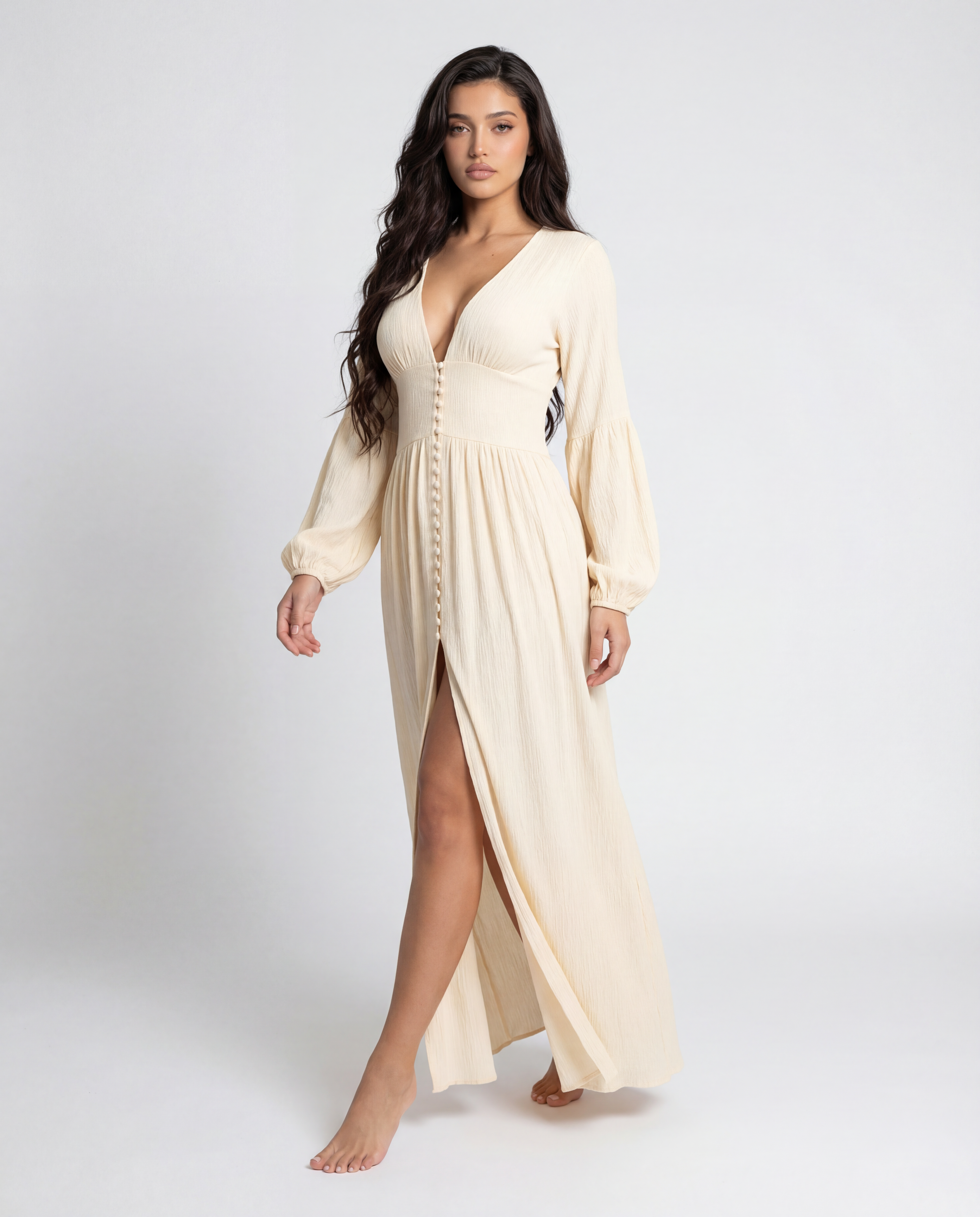Elysian Button-Front Maxi Dress