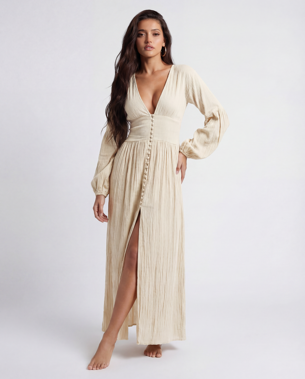 Elysian Button-Front Maxi Dress