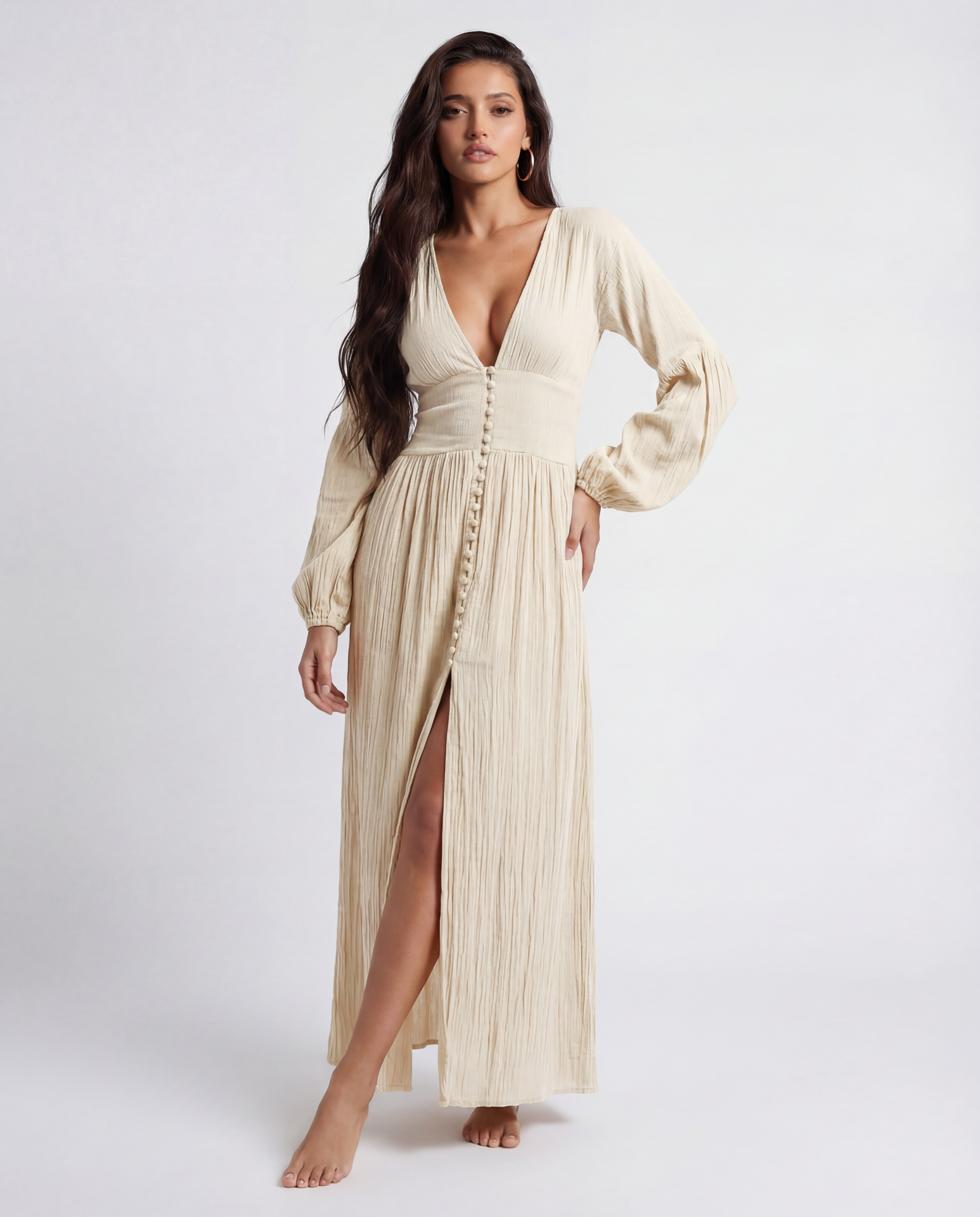 Elysian Button-Front Maxi Dress