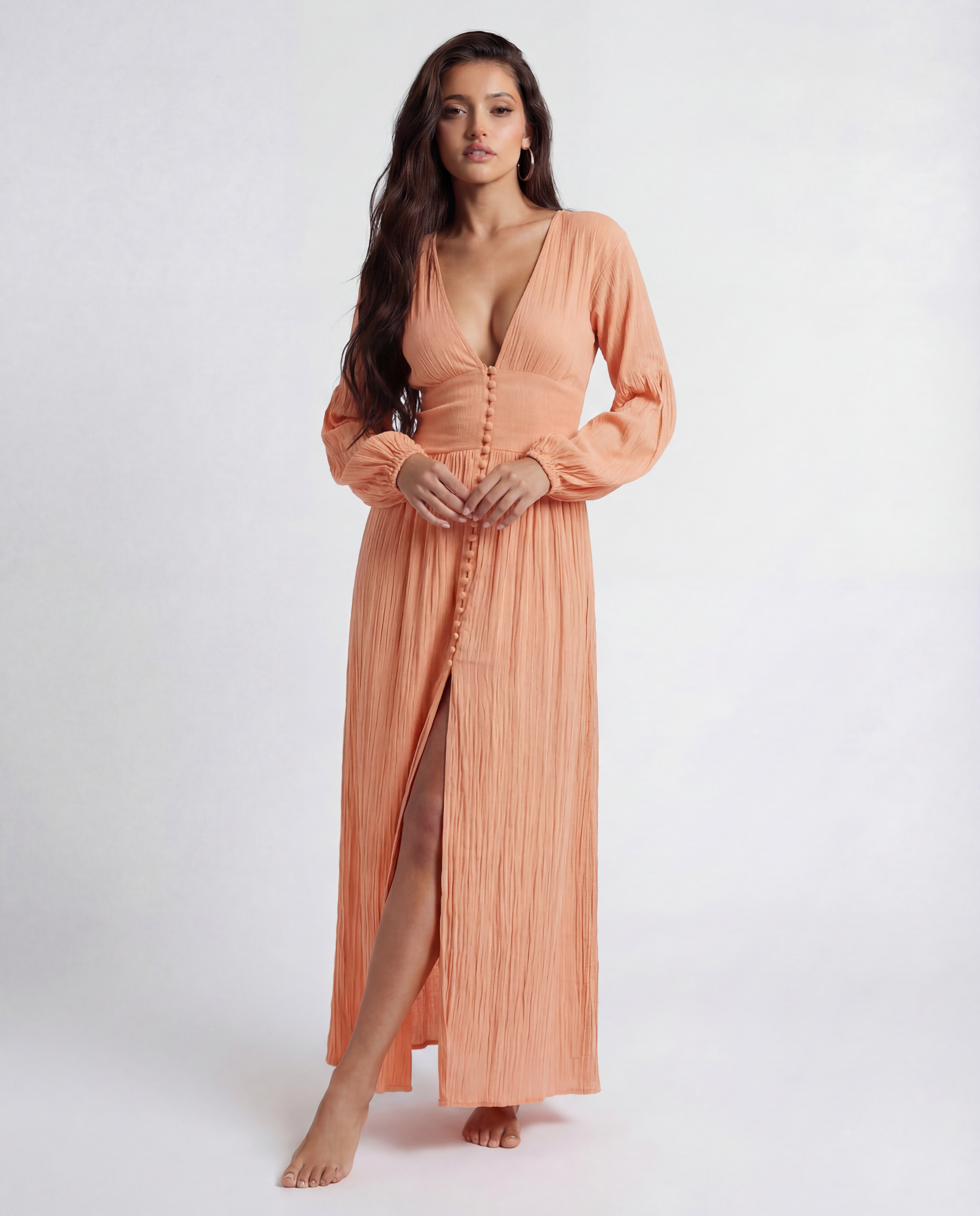 Elysian Button-Front Maxi Dress