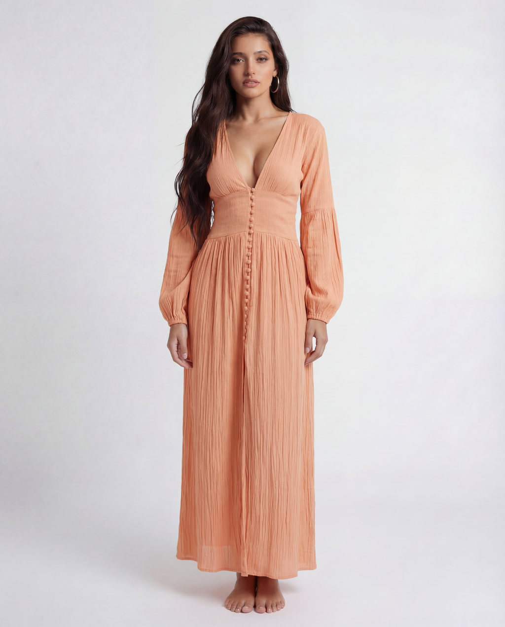 Elysian Button-Front Maxi Dress