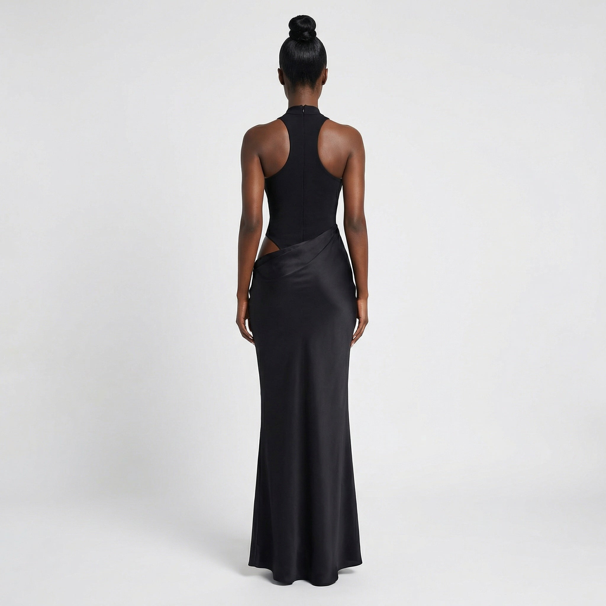 Midnight Muse High-Neck Maxi Dress