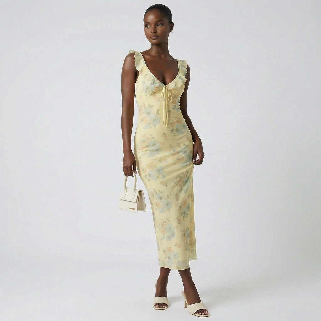 Buttercream Bloom Floral Midi Dress