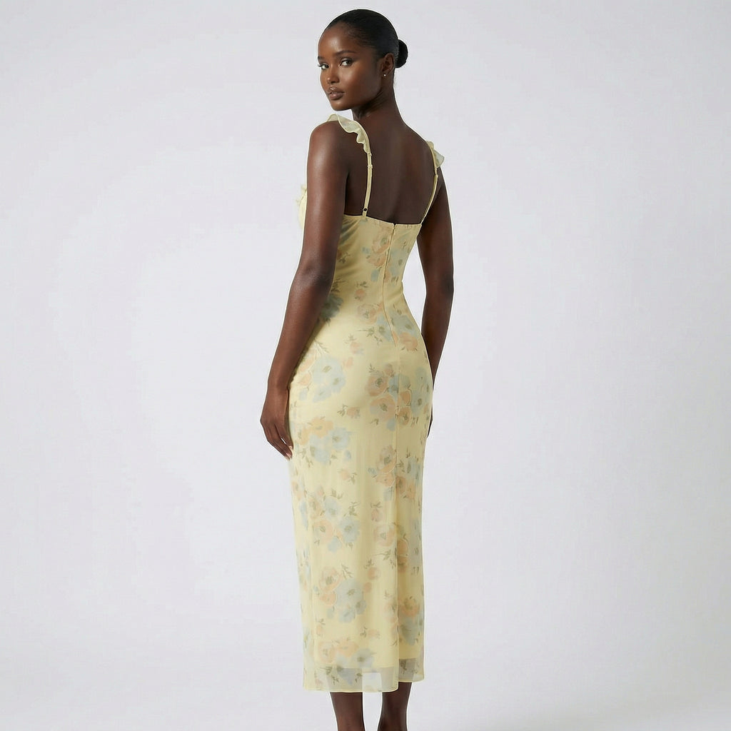 Buttercream Bloom Floral Midi Dress