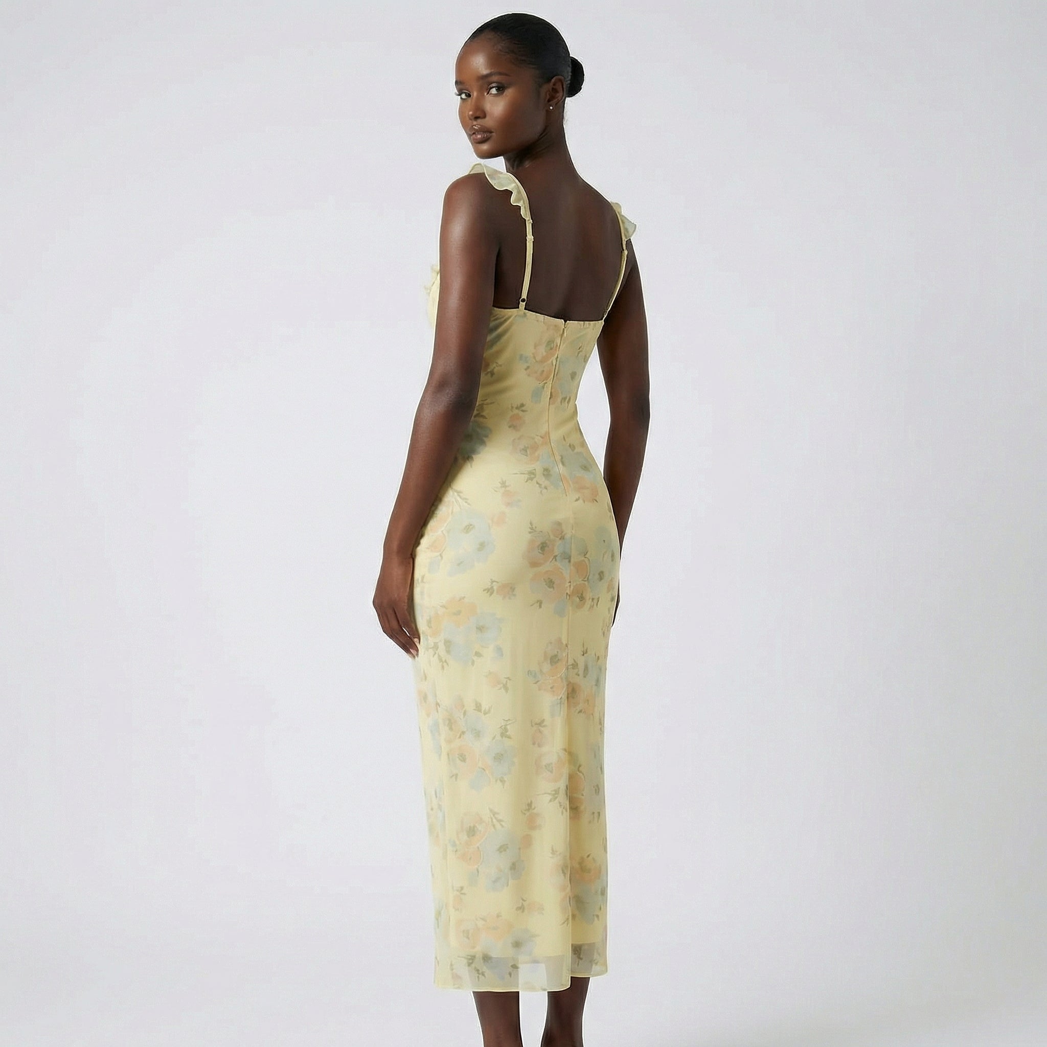 Buttercream Bloom Floral Midi Dress