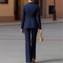 Elegant Pinstripe Double-Breasted Suit Set