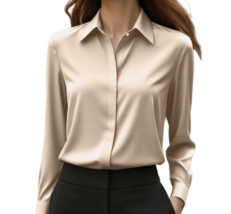 Women’s Elegant Long Sleeve  Button-Up Blouse